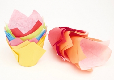Muffin Tulip paper cup 24 pieces, color mix at sweetART